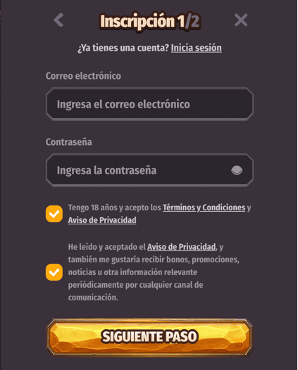 REGISTRO Dragonia casino